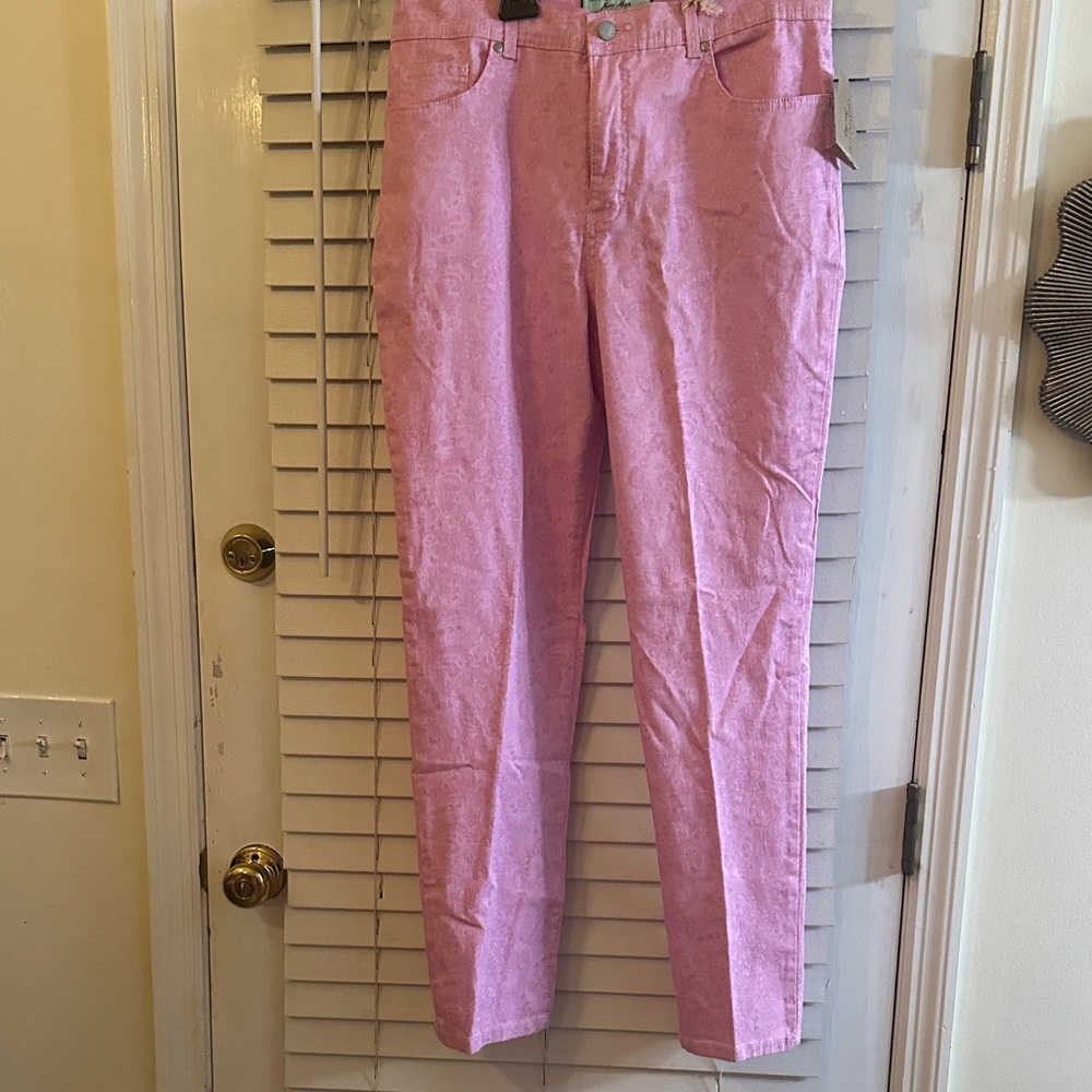 Charter Club Pink Jeans, size 12, tummy slimming, slim ankle leg opening. New.